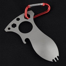 Multi-function Pocket Bottle Opener Spork Spoon Screwdriver Camping Survival Kits